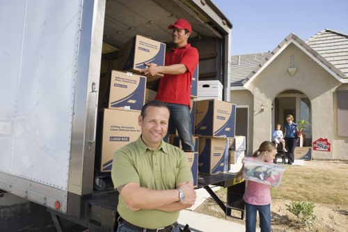 Van loading with secured household items for transport