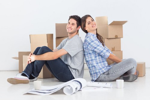 Removal van and packing support for a Bexley property